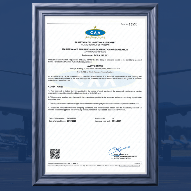 AVIET PCAA Approval Renewed – Certified to Train Until June 2027